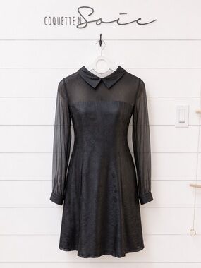 COQUETTE EN SOIE – Sheer Black Dress – Size M